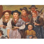 German School 20th Century , Sunday Procession in the Alps