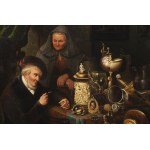 Abraham Anne van de Kasteele ( 1814-1893) , The Antique Dealer