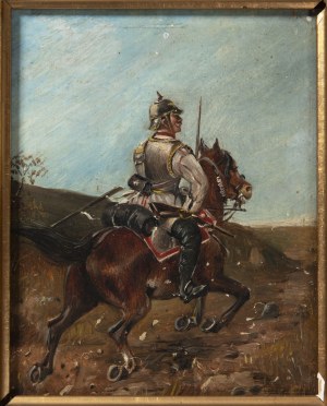 STANISŁAW JANOWSKI (POLISH, 1866 - 1942) , Studies of Cavalrymen: A Prussian Cuirassier and a French Cuirassier (Pair
