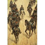 Giovanni Fattori (1825-1908) , Cavalry Column on the March