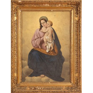 European School Master 18th Century , Madonna and Child in the Clouds