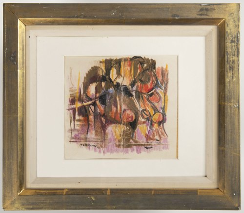 Attributed to Serge Poliakoff (Russian/French, 1900-1969), Abstract Composition in Ochre and Violet