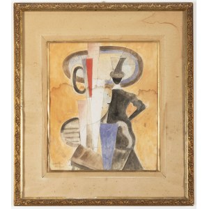 Attributed to Ivan Puni (Jean Pougny, 1892-1956) , Avant-Garde Composition with Figure