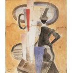 Attributed to Ivan Puni (Jean Pougny, 1892-1956) , Avant-Garde Composition with Figure
