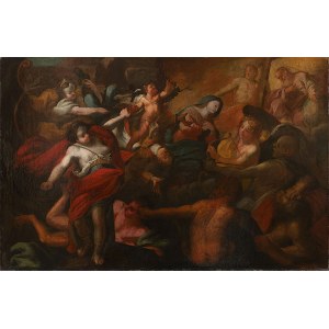 ATTRIBUTED TO GIACOMO DEL PO (Palermo 1654 - 1726 Naples) , An Allegorical Composition with the Virgin Mary, God the Father, and the Triumph of Virtue over Evil