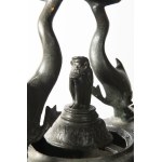 A Grand Tour Patinated Bronze Hanging Oil Lamp