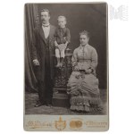 Russian Empire/Tsarist Russia - Family Photograph of a Couple with a Child, D.S. Zdobnov Photography Studio, St. Petersburg