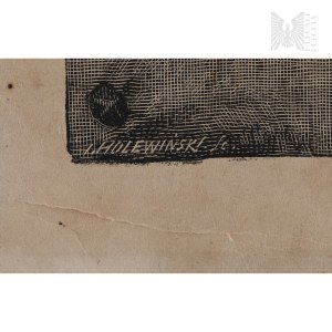 Józef Holewiński, 1874r - Grafika z Wizerunkiem Jezusa Chrystusa w Koronie Cierniowej Drzeworyt