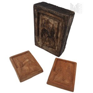 Two Clay Reliefs Depicting a Gothic Church, Souvenir (?) Form