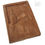 Two Clay Reliefs Depicting a Gothic Church, Souvenir (?) Form