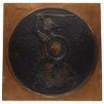 Metal "Warsaw Mermaid" Plaque on a Plywood Backing, Warsaw