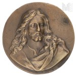 Metal Religious Plaque with an Image of Jesus Christ