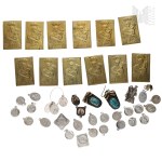 Large Set of Religious Medallions: Our Lady, Jesus Christ, Saint Christopher, Sister Faustina, Indian Elephant, Earrings, Badges
