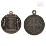 [SILVER?] Two Religious Medals: St. Benedict, Pontificate of Pope Pius XI, 1925