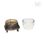 Russia - Salt Shaker with a Metal Basket and Glass Insert by Plater MET