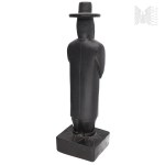 Black Figurine of a Jewish Man, an Orthodox Jew with Sidelocks and a Hat