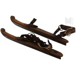 Vintage Old Wooden Skates Attached to Shoes by D. Kanninga, Drachten