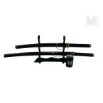 Two Decorative Japanese Katana Swords with a Stand—Samurai, Japan