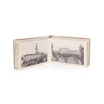 A two-page booklet featuring 48 photographs of Warsaw