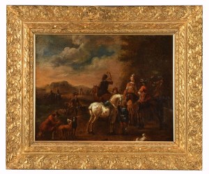 Philips WOUWERMAN (1619-1668) - krąg, Scena myśliwska