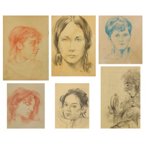 Michał Maksymilian REKUCKI (1884–1971), Portrait Studies—a set of 6 drawings