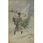 Tadeusz RYBKOWSKI (1848-1926), Szkic na widokówkę, 1904