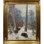 Ernst Hugo von STENGLIN (1862–1914), Wild Boar in the Forest, 1911