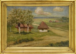 Roman BRATKOWSKI (1869-1954), Pejzaż z kwitnącymi jabłoniami