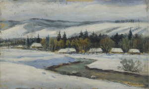 Mieczysław FILIPKIEWICZ (1891-1951), Zimowy pejzaż z rzeką
