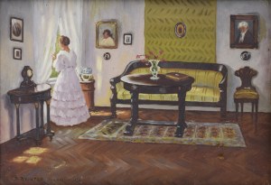 Bronisława RYCHTER-JANOWSKA (1868-1953), W saloniku - Oczekiwanie