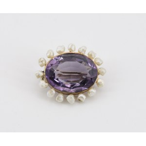 Amethyst Brooch
