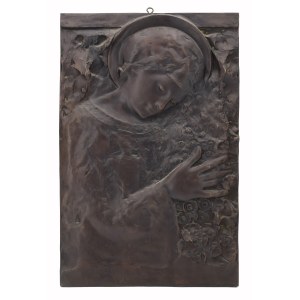 KUCZYŃSKI ?, Ende des 19. – erste Hälfte des 20. Jahrhunderts, Plakette mit der Darstellung der Heiligen Teresa ? vor dem Kreuz