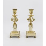 A pair of Louis XVI-style desk candlesticks