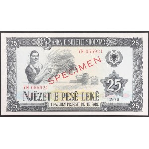 Albania, People's Socialist Republic, 25 Leke Specimen 1976