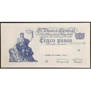 Argentina, Republic, 5 Pesos n.d. (1958-59)