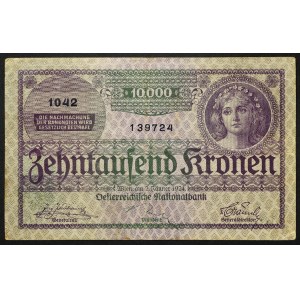 Austria, First Republic, 10.000 Kronen 02/01/1924