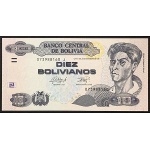 Bolivia, Republic, 10 Bolivianos 28/11/1986
