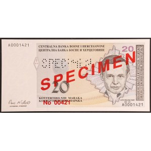 Bosnia and Herzegovina, Serbian Republic, 20 Maraka Specimen n.d. (1998)