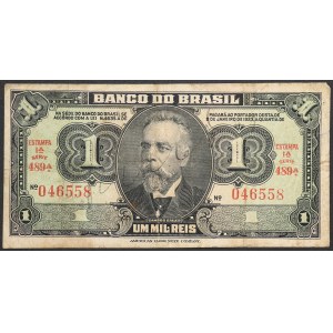 Brazil, Republic, 1 Cruzeiros (Provisional Issue) n.d. (1944)