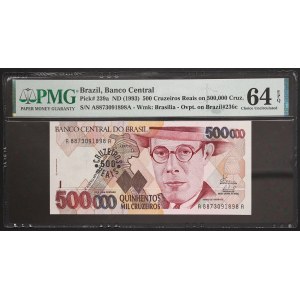 Repubblica del Brasile, 500 cruzeiros, s.d. (1993)