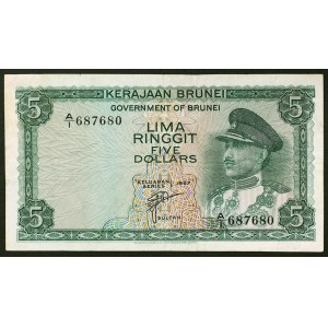 Brunei, Sultanate, 5 Ringgit 1967