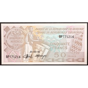 Burundi, Republic, 50 Francs 01/05/1993