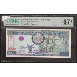 Burundi, Republic, 2.000 Francs 2001