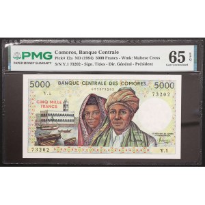 Comores, République fédérale islamique, 5 000 francs, sans date (1986)