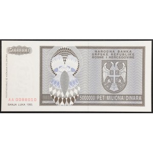 Croatia, Republic of Serbian Krajina, 5.000.000 Dinara 1993