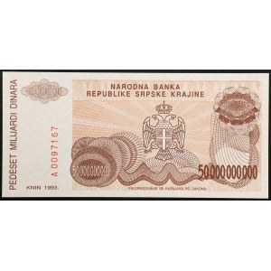 Croatia, Republic of Serbian Krajina, 50.000.000.000 Dinara 1993