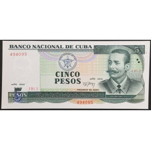 Cuba, Republic, 5 Pesos 1991