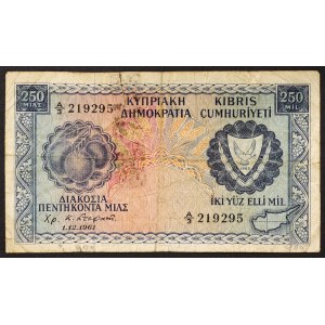 Cyprus, Republic, 250 Mils 01/12/1961