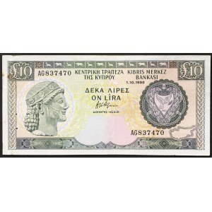 Cyprus, Republic, 10 Pounds 01/10/1990