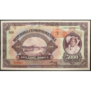 Tschechoslowakei, Erste Republik, 5.000-Kronen-Probeexemplar vom 07.06.1920